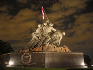 Iwo Jima Flag raising statue from the U.S. Marine Corps War Memorial in Arlington, Virginia