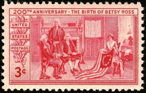 Betsy Ross 200th Anniversary commemorative stamp, issued in 1952
